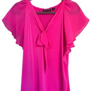 7th AVENUE DESIGN STUDIO NEW YORK & COMPANY HOT PINK TOP Size Large